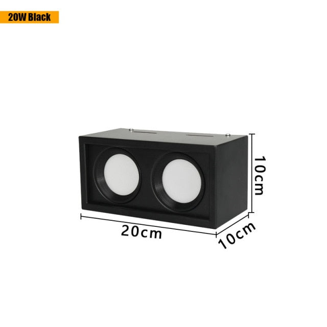 QIUBOSS Dimmable LED Surface Mounted Downlights 220V Led Ceiling Lights 10W 20W Spotlights COB Square Lighting Lamps for Bedroom