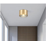 All Copper Nordic Open-hole Free Spotlights Ceiling Lamps Living Room Bedroom Downlights Aisle Gateway Balcony Bathroom Lights