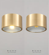 All Copper Nordic Open-hole Free Spotlights Ceiling Lamps Living Room Bedroom Downlights Aisle Gateway Balcony Bathroom Lights