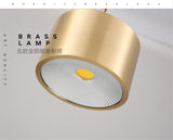 All Copper Nordic Open-hole Free Spotlights Ceiling Lamps Living Room Bedroom Downlights Aisle Gateway Balcony Bathroom Lights