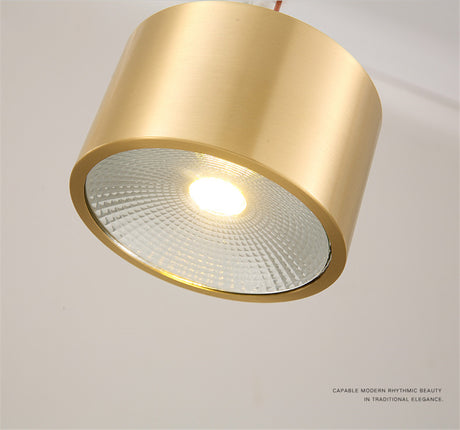 All Copper Nordic Open-hole Free Spotlights Ceiling Lamps Living Room Bedroom Downlights Aisle Gateway Balcony Bathroom Lights