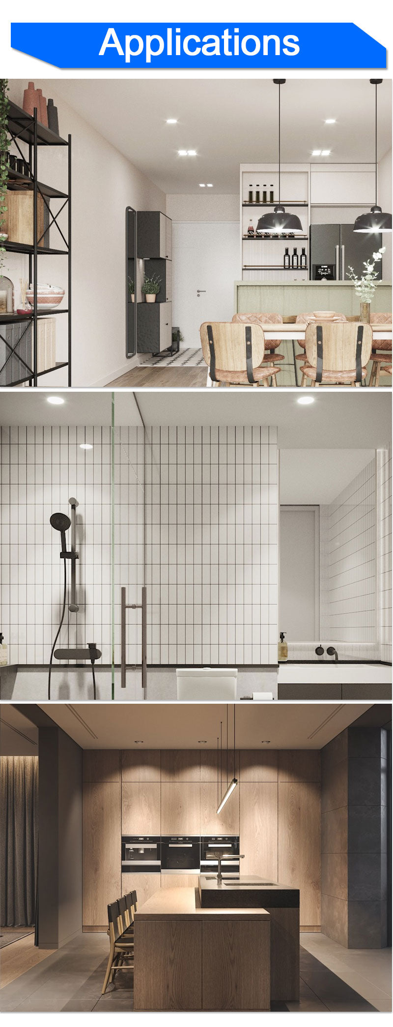 Downlight 3W 5W led Downlight 3000k 4500K 6000K AC220V-240V recessed led downlight Kitchen living room Indoor recessed downlight