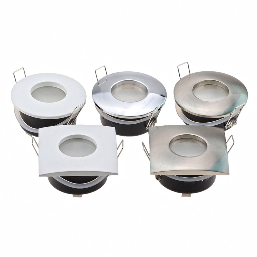 New Design IP65 Waterproof Recessed GU10/MR16 Led Spot Light Fixtures Downlight Frame Round Square GU10 Spotlight Bulb Housing