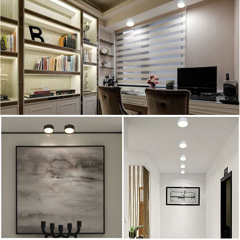 Round Led Panel Light Surface Mounted 5W 7W 9W 12W 18W Downlight ceiling down 220V lampada led lamp with LED Driver