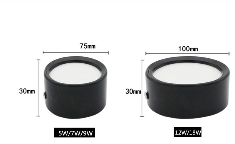 Round Led Panel Light Surface Mounted 5W 7W 9W 12W 18W Downlight ceiling down 220V lampada led lamp with LED Driver