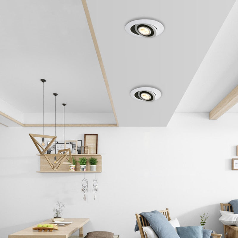 Rotatable Angle LED Recessed Downlight 5W 7W 9W 15W 85-265V LED Ceiling Spot Light 3000K/4000K/6000K Black/White Housing Light