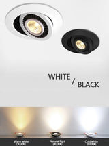 Rotatable Angle LED Recessed Downlight 5W 7W 9W 15W 85-265V LED Ceiling Spot Light 3000K/4000K/6000K Black/White Housing Light