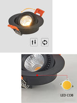 Rotatable Angle LED Recessed Downlight 5W 7W 9W 15W 85-265V LED Ceiling Spot Light 3000K/4000K/6000K Black/White Housing Light