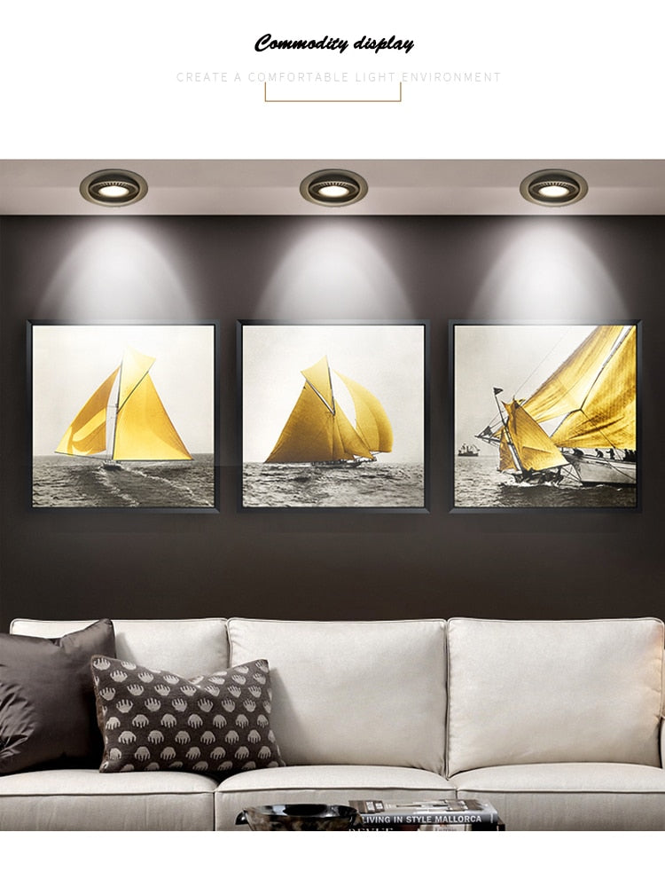 Rotatable Angle LED Recessed Downlight 5W 7W 9W 15W 85-265V LED Ceiling Spot Light 3000K/4000K/6000K Black/White Housing Light