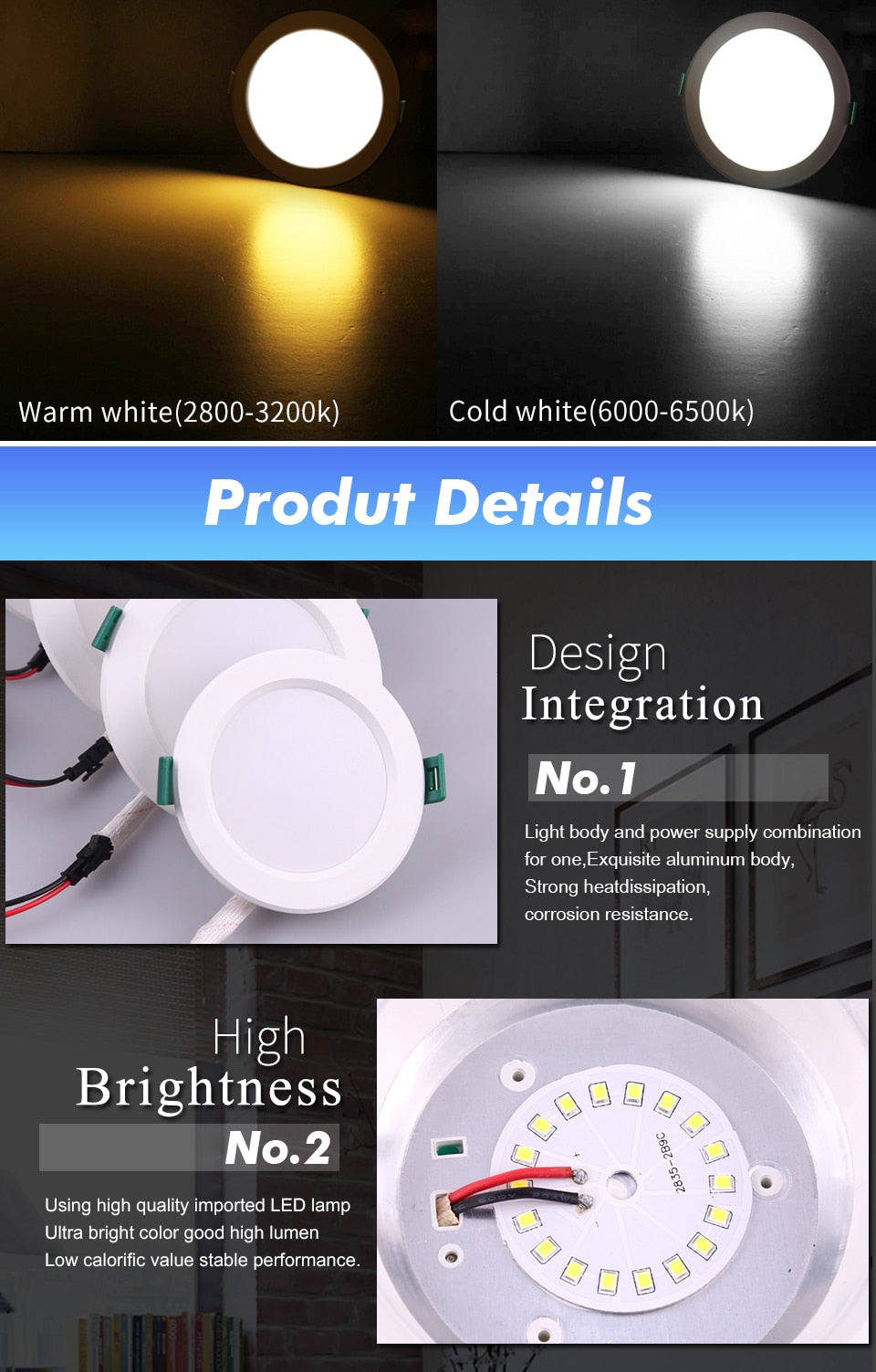 LED Downlight 5W 9W 15W 18W Round Recessed Lamp 110V 220V 230V 240V Led Light Ceiling Bedroom Kitchen Indoor LED Spot Lighting