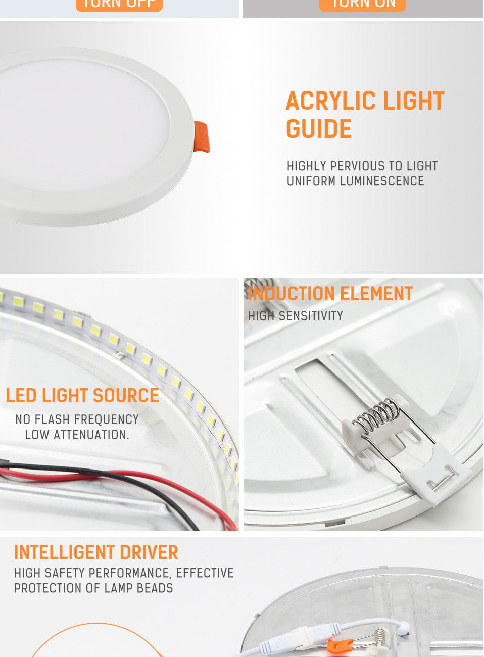 LED Panel Lights Ultra thin Recessed Downlight 6W 8W 15W 20W 220V Square Round Panel lamp Ceiling Lamp White/Warm white Patent