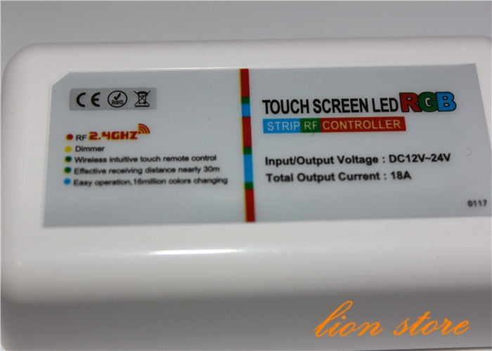 DC12-24A 18A RGB led controller 2.4G touch screen RF remote control for led strip/bulb/downlight,1set/lot for 5050 RGB STRIPS