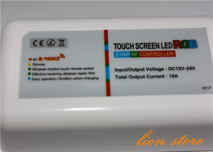 DC12-24A 18A RGB led controller 2.4G touch screen RF remote control for led strip/bulb/downlight,1set/lot for 5050 RGB STRIPS
