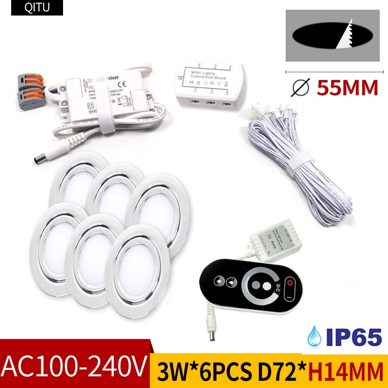 Spot Stainless steel IP65 waterproof Built-in LED ultra-thin embedded spotlight 110V-220V bathroom mirror front light downlight