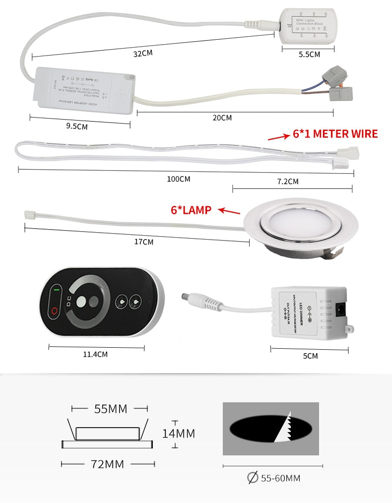 Spot Stainless steel IP65 waterproof Built-in LED ultra-thin embedded spotlight 110V-220V bathroom mirror front light downlight