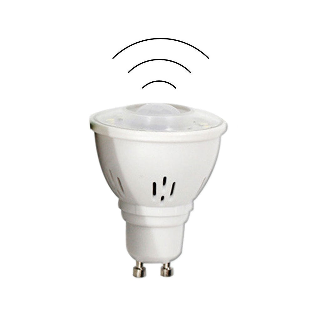 GU10 PIR Motion Sensor LED Light Bulbs 3W 220-240V AC for Ceiling Downlight Passage Corridor Walkway