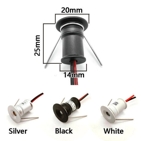 New 1W LED Recessed Cabinet Mini Spotlight Led Downlight Jewelry Cabinet Lamp DC12V LED Ceiling Star Light