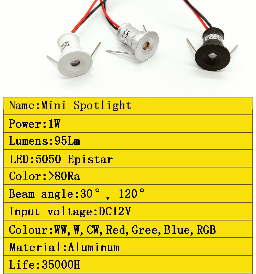 New 1W LED Recessed Cabinet Mini Spotlight Led Downlight Jewelry Cabinet Lamp DC12V LED Ceiling Star Light