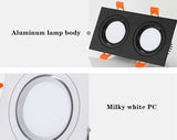 Recessed Square Bright  white black LED Dimmable Downlight COB 7W 9W 12W 14W 18W 24W LED Spot light Ceiling Lamp AC85-265V