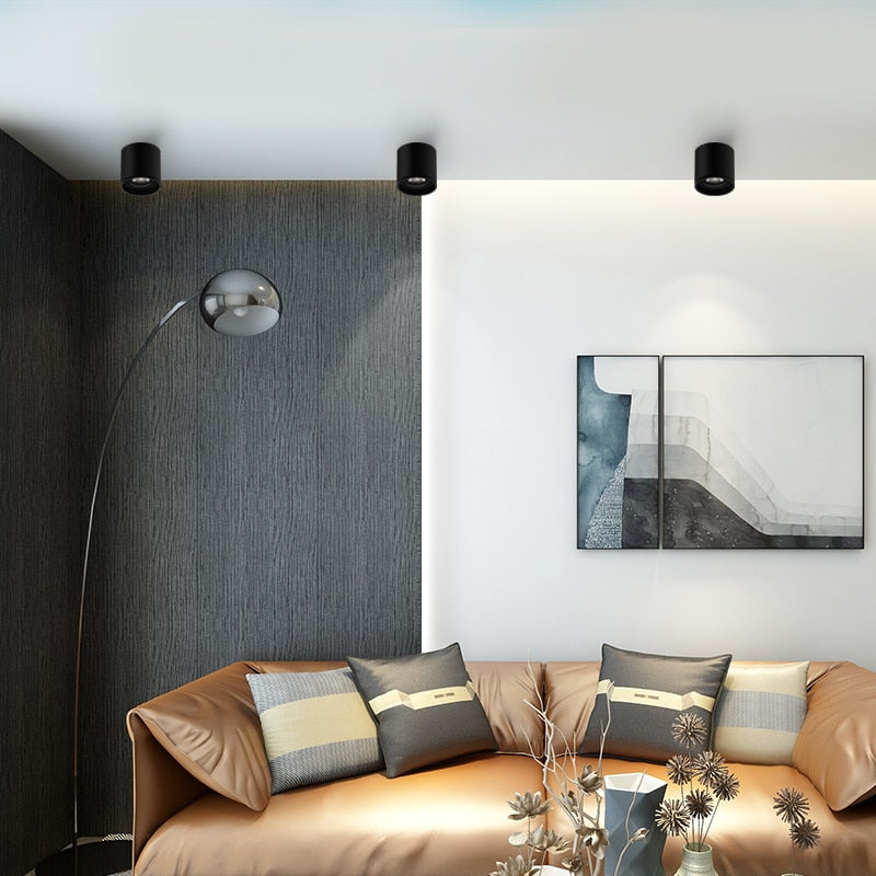 Dimmable Cylinder LED Downlights 6W 10W 12W 15W 22W COB Ceiling Spot Lights AC85~265V Backg Round Lamps Lndoor Lighting