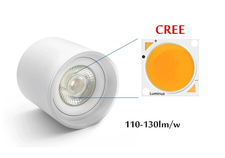 Dimmable Cylinder LED Downlights 6W 10W 12W 15W 22W COB Ceiling Spot Lights AC85~265V Backg Round Lamps Lndoor Lighting
