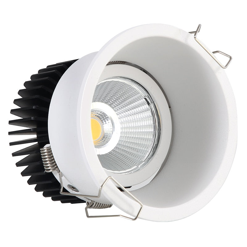 Dimmable Narrow border Embedded Anti-glare Led COB Ceiling Recessed downlight 10w 12w LED wall wash light Hotel Villa Lighting