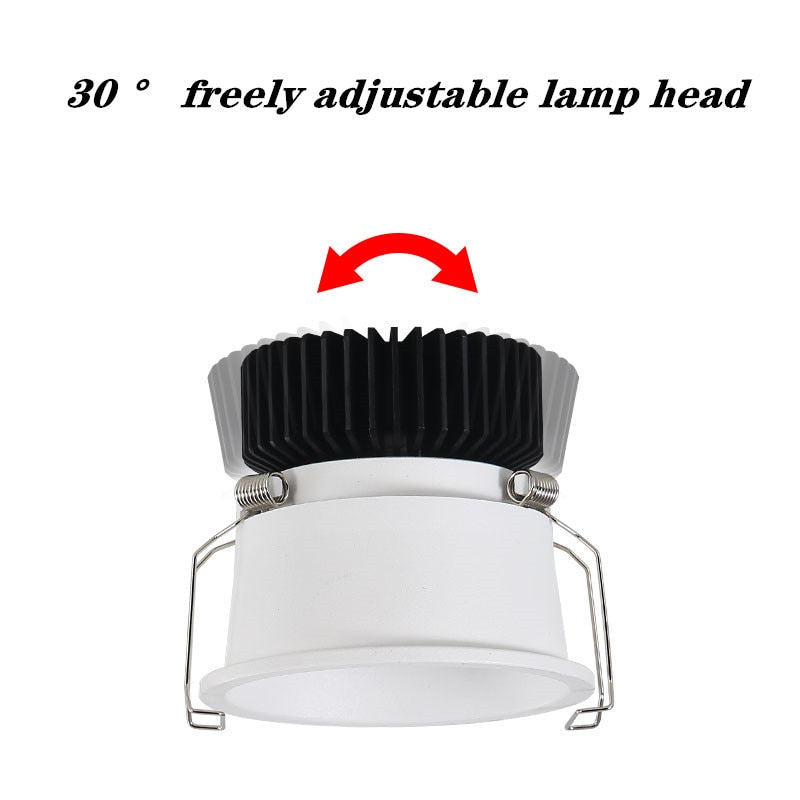 Dimmable Narrow border Embedded Anti-glare Led COB Ceiling Recessed downlight 10w 12w LED wall wash light Hotel Villa Lighting