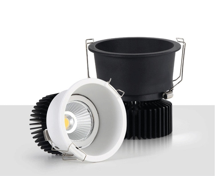 Dimmable Narrow border Embedded Anti-glare Led COB Ceiling Recessed downlight 10w 12w LED wall wash light Hotel Villa Lighting