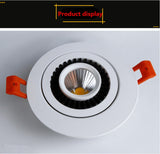 360 Angle Rotatable LED COB Recessed Downlight Square 6W 9W 12W 15W 18W 20WLED Ceiling Spot Light for Picture TV Background 220V Spot