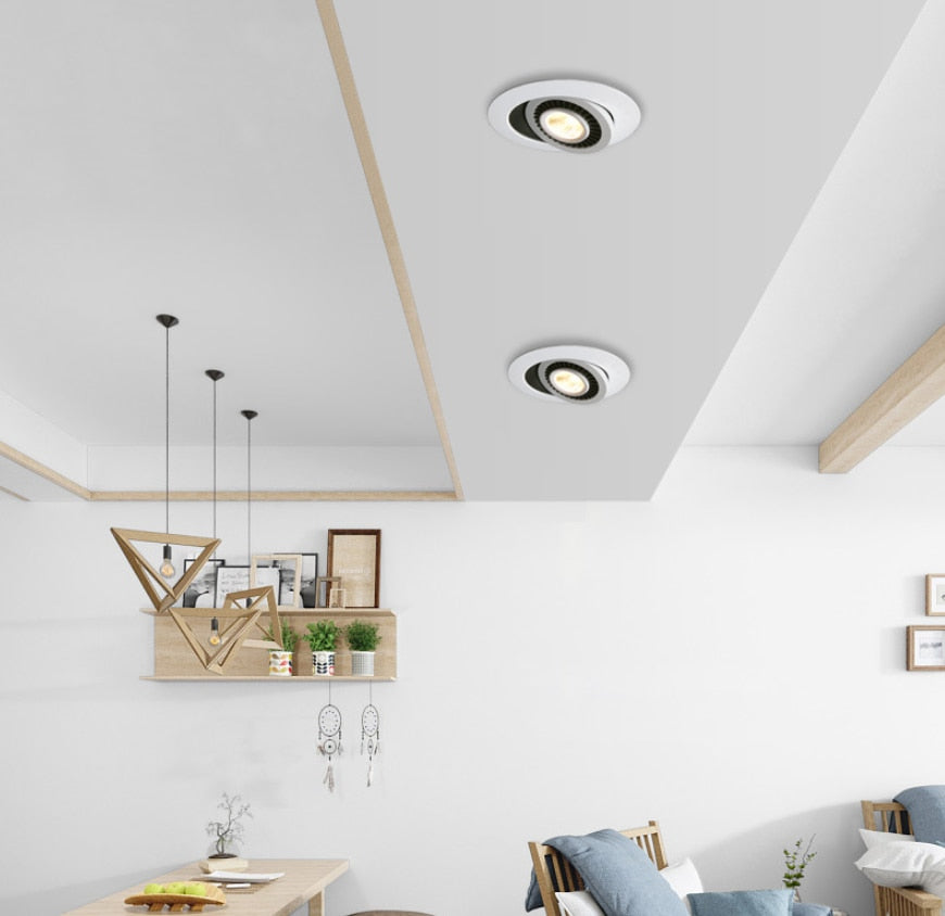 360 Angle Rotatable LED COB Recessed Downlight Square 6W 9W 12W 15W 18W 20WLED Ceiling Spot Light for Picture TV Background 220V Spot