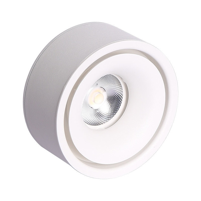 Round dimmable LED surface mounted spotlight COB free hole ceiling spotlight 7W / 12W living room surface mounted downlight spot