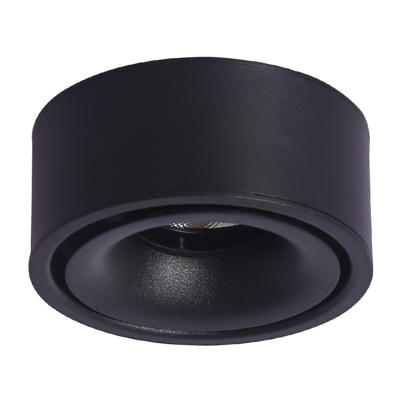 Round dimmable LED surface mounted spotlight COB free hole ceiling spotlight 7W / 12W living room surface mounted downlight spot