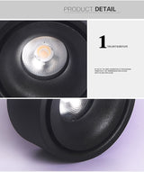 Round dimmable LED surface mounted spotlight COB free hole ceiling spotlight 7W / 12W living room surface mounted downlight spot