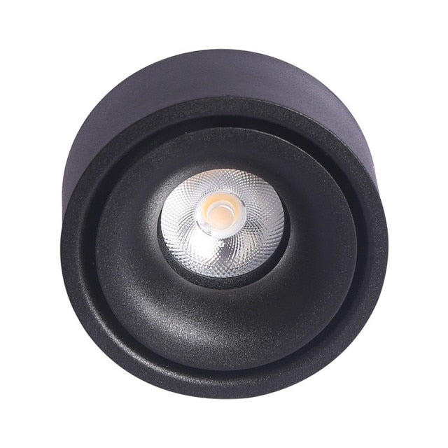 Round dimmable LED surface mounted spotlight COB free hole ceiling spotlight 7W / 12W living room surface mounted downlight spot