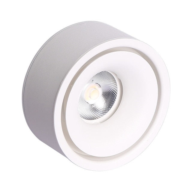 Round dimmable LED surface mounted spotlight COB free hole ceiling spotlight 7W / 12W living room surface mounted downlight spot