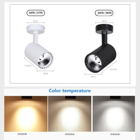 Adjustable light mounted led downlight spotlight 85V-260V 10W 15W 20W 30W living room clothing store ceiling-type free opening