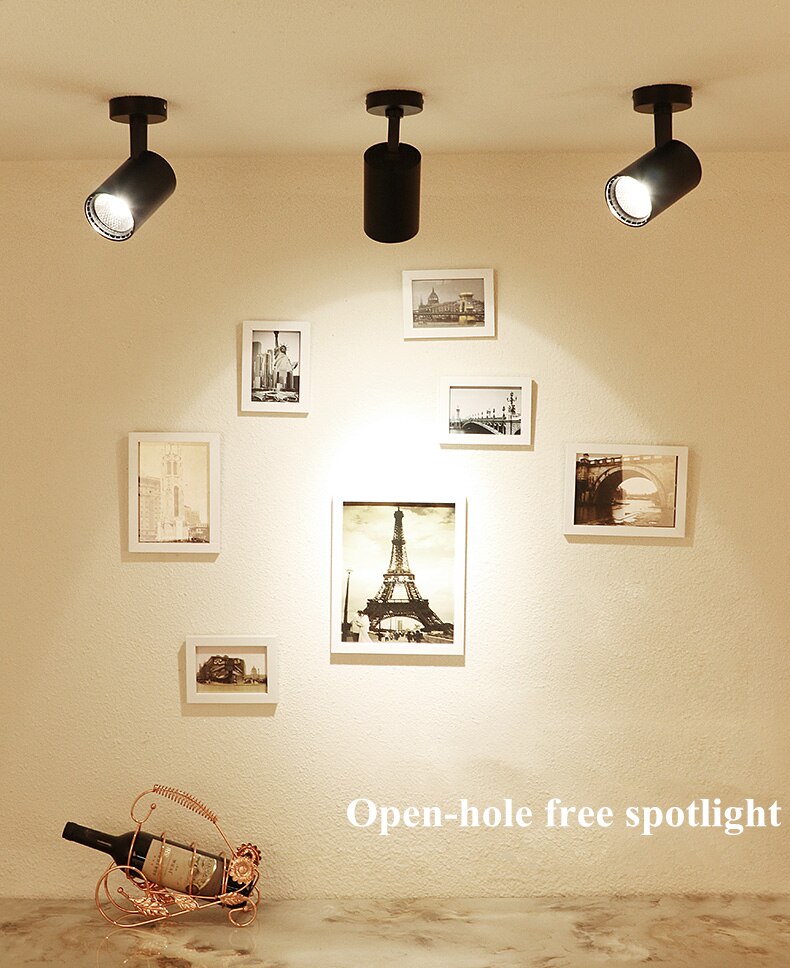 Adjustable light mounted led downlight spotlight 85V-260V 10W 15W 20W 30W living room clothing store ceiling-type free opening