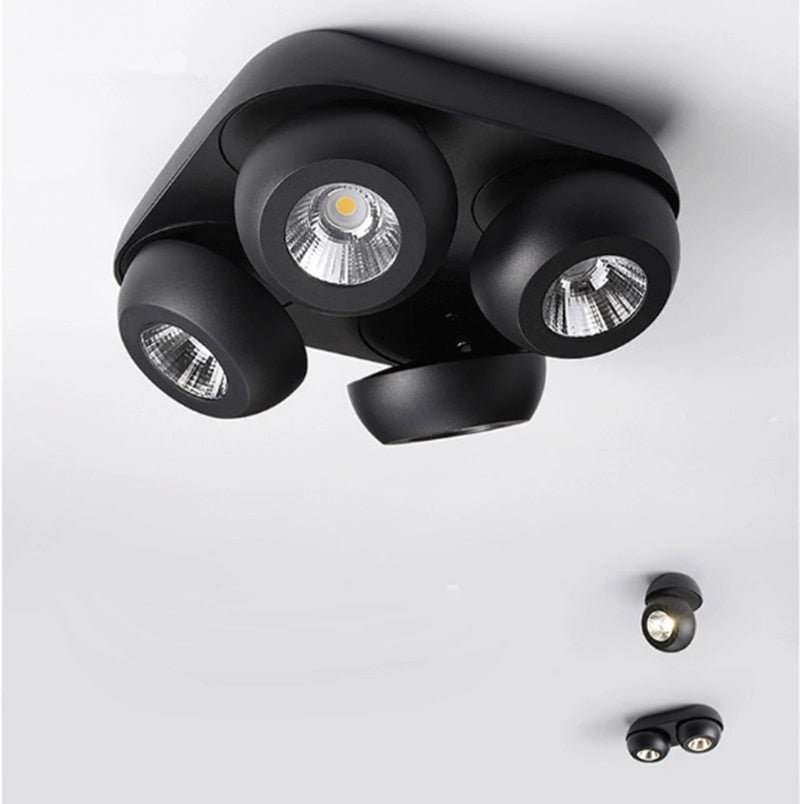 Folding 360° Rotating Dimmable COB LED Downlights 10W 20W 30W LED Ceiling Spot Lights AC85-265V LED Ceiling Lamps Indoor Lighting