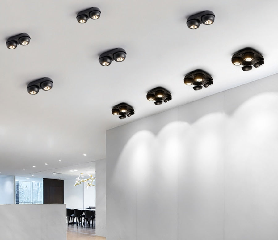 Folding 360° Rotating Dimmable COB LED Downlights 10W 20W 30W LED Ceiling Spot Lights AC85-265V LED Ceiling Lamps Indoor Lighting