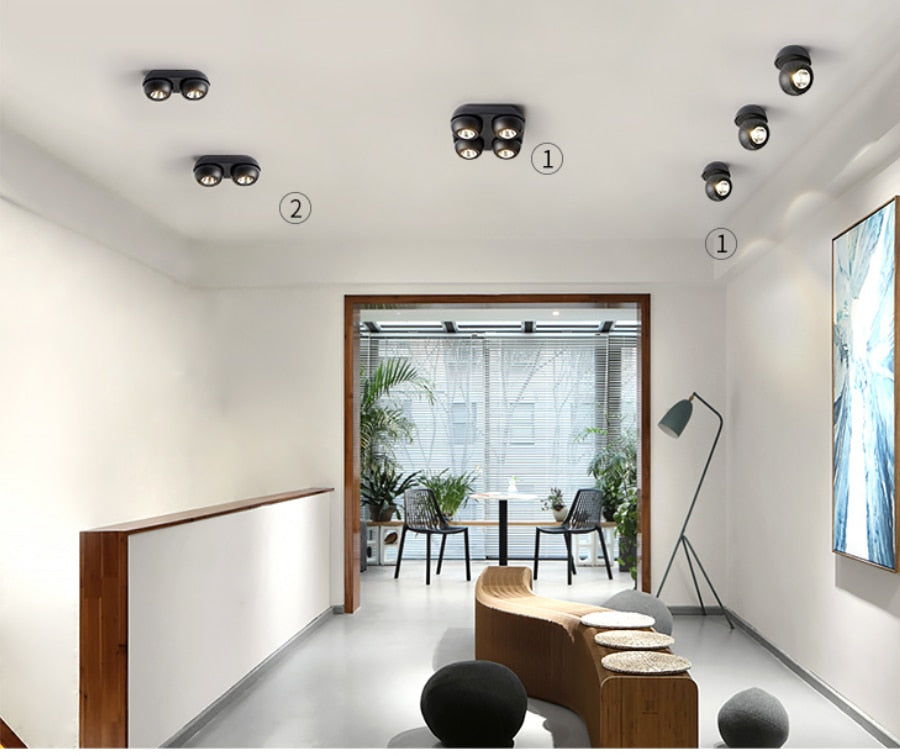 Folding 360° Rotating Dimmable COB LED Downlights 10W 20W 30W LED Ceiling Spot Lights AC85-265V LED Ceiling Lamps Indoor Lighting