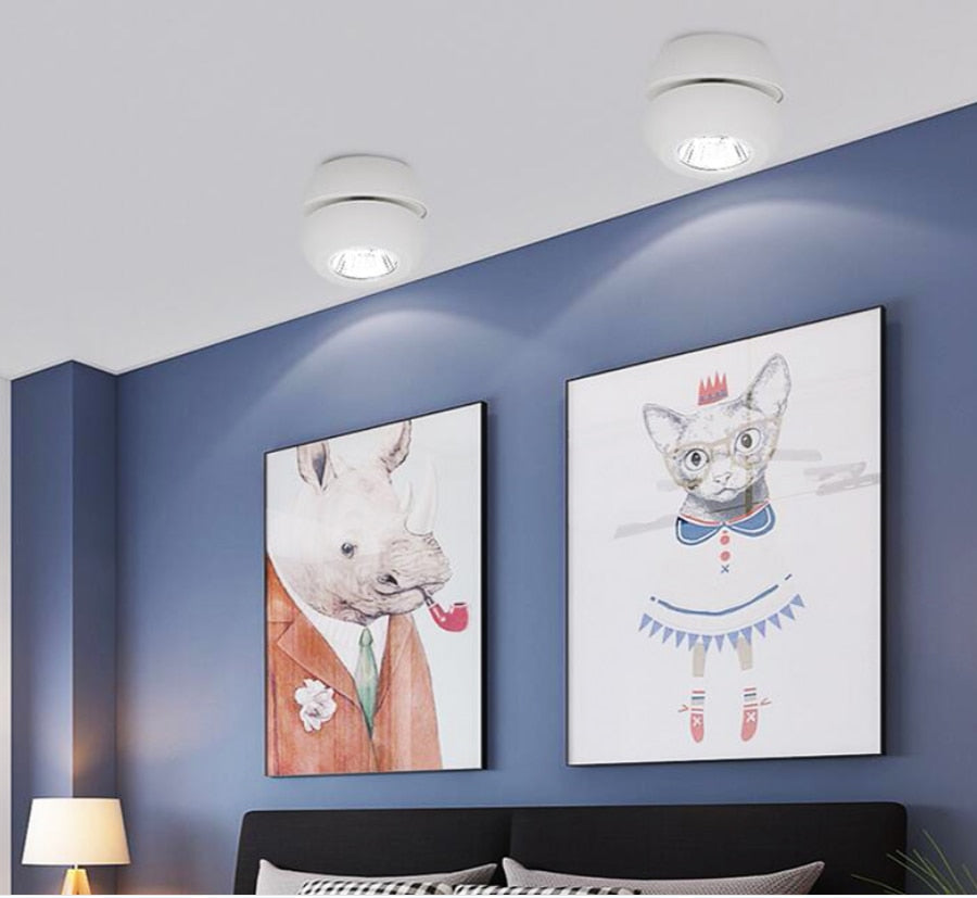 Folding 360° Rotating Dimmable COB LED Downlights 10W 20W 30W LED Ceiling Spot Lights AC85-265V LED Ceiling Lamps Indoor Lighting