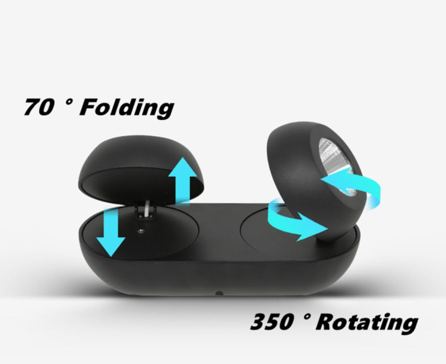 Folding 360° Rotating Dimmable COB LED Downlights 10W 20W 30W LED Ceiling Spot Lights AC85-265V LED Ceiling Lamps Indoor Lighting