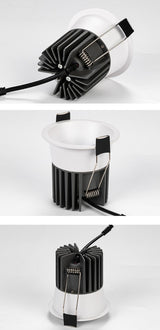 Dimmable Recessed Anti Glare COB LED Downlights 10W/15W LED Ceiling Spot Lights AC85~265V Background Lamps Indoor Lighting