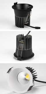 Dimmable Recessed Anti Glare COB LED Downlights 10W/15W LED Ceiling Spot Lights AC85~265V Background Lamps Indoor Lighting