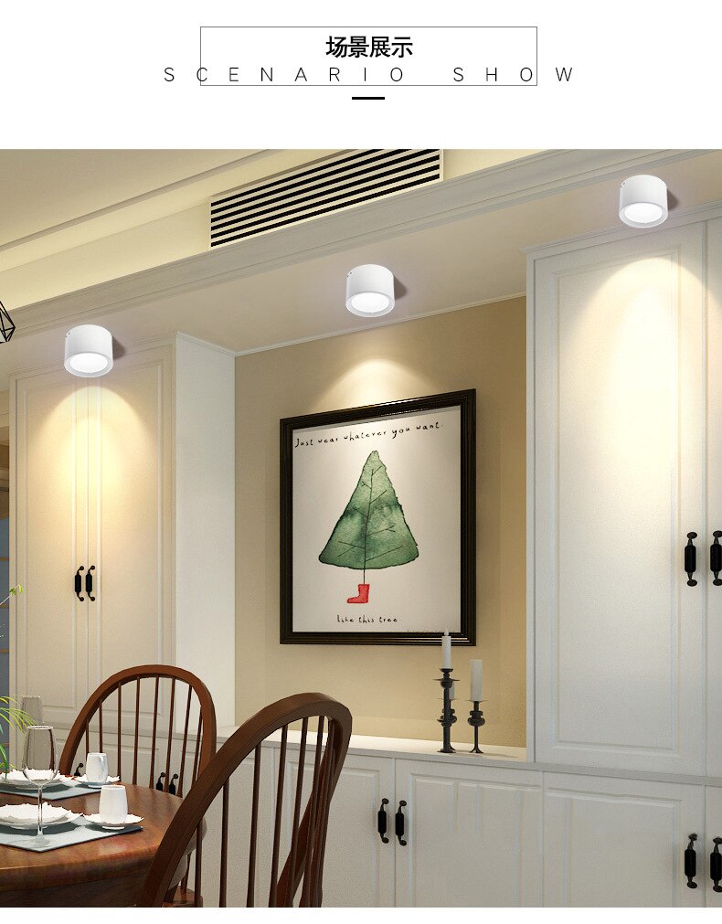 LED Ceiling Surface Mounted Downlight SMD5730 5W 7W 12W 18W AC85-265V 110V/220V lamp Led downlights Ceiling Spot light