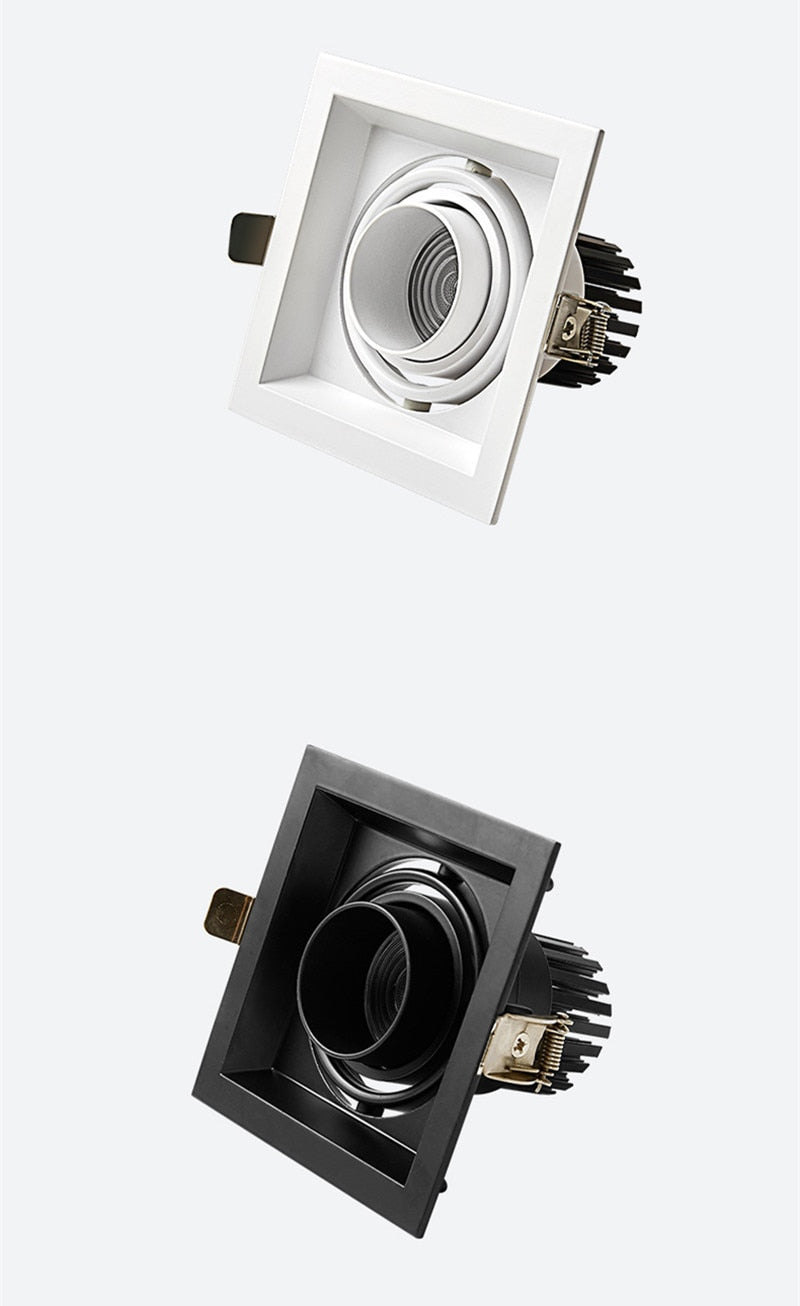 Zoom Recessed Adjustable 15-60 Degrees Dimmable 10W 15W 20W 30W LED Downlights AC90~260V COB Ceiling Lamp Spot Lights Decoration