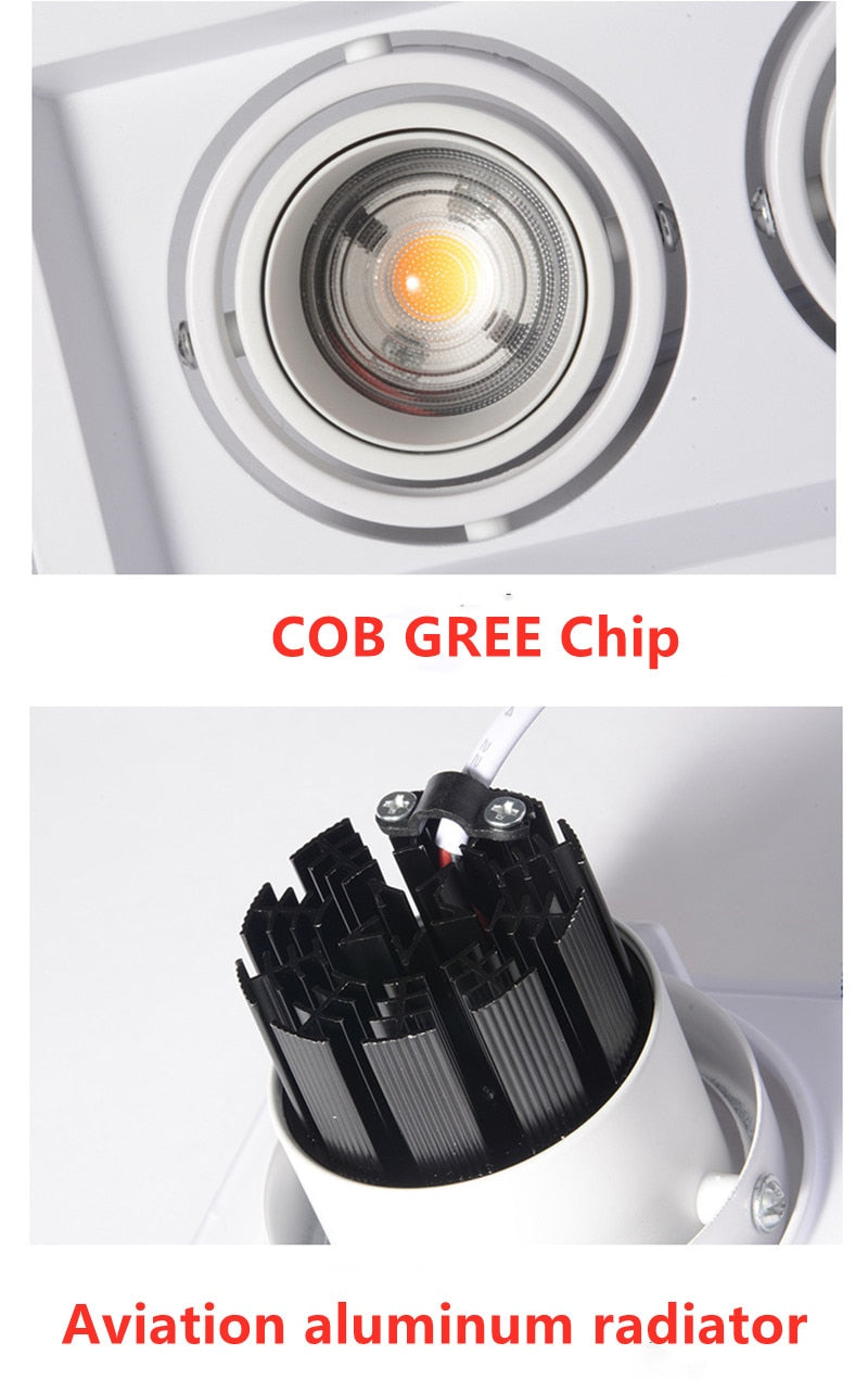 Zoom Recessed Adjustable 15-60 Degrees Dimmable 10W 15W 20W 30W LED Downlights AC90~260V COB Ceiling Lamp Spot Lights Decoration