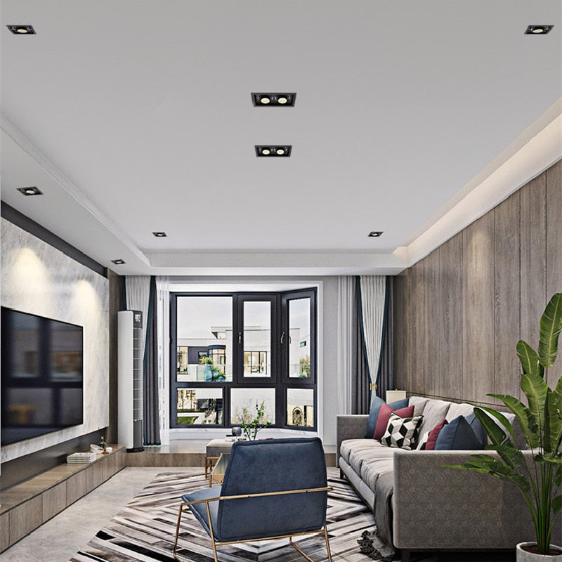 Zoom Recessed Adjustable 15-60 Degrees Dimmable 10W 15W 20W 30W LED Downlights AC90~260V COB Ceiling Lamp Spot Lights Decoration