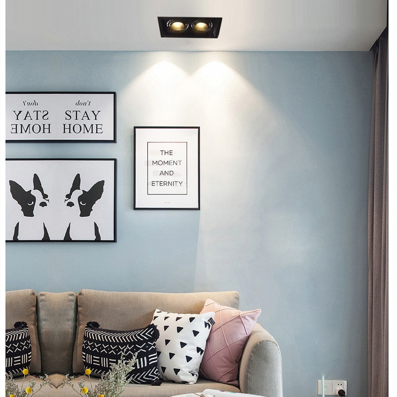 Zoom Recessed Adjustable 15-60 Degrees Dimmable 10W 15W 20W 30W LED Downlights AC90~260V COB Ceiling Lamp Spot Lights Decoration