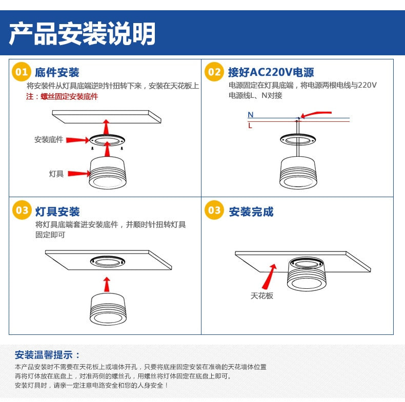 LED Ceiling Surface Mounted Downlight SMD5730 5W 7W 12W 18W AC85-265V 110V/220V lamp Led downlights Ceiling Spot light